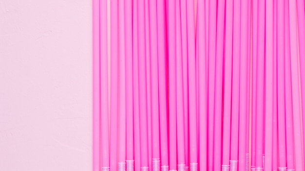 Free photo flat lay composition of drinking straws