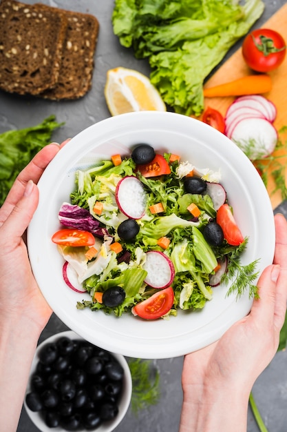 Flat lay composition of healthy vegetables