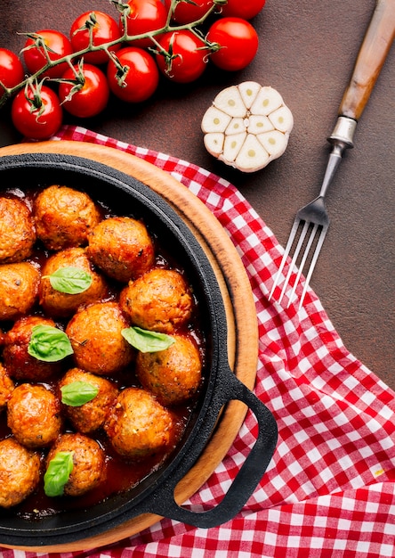 Free photo flat lay composition of italian food