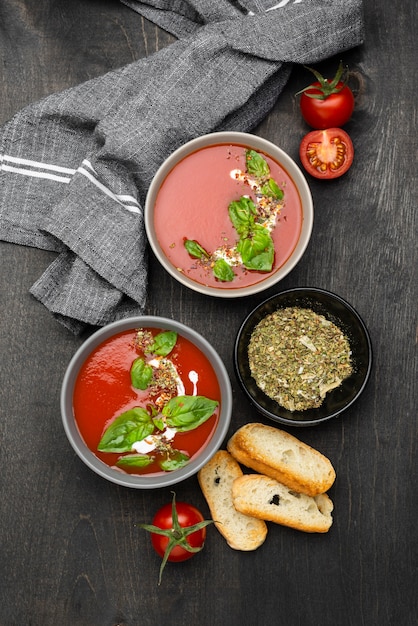 Free photo flat lay composition with delicious local food meal