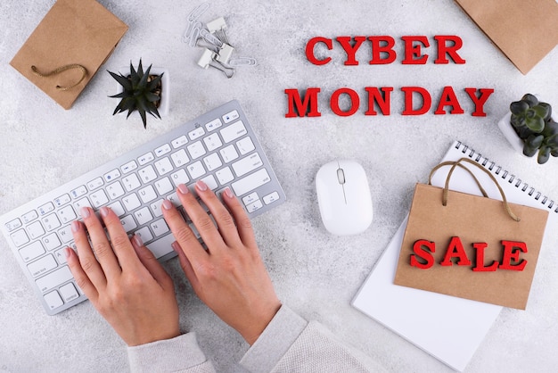 Free photo flat lay cyber monday assortment