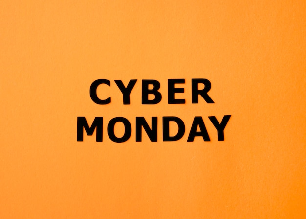 Free photo flat lay of cyber monday