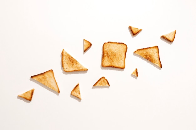 Free photo flat lay delicious toast