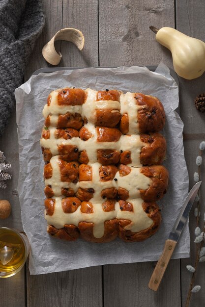 Flat lay of  delicious winter food concept