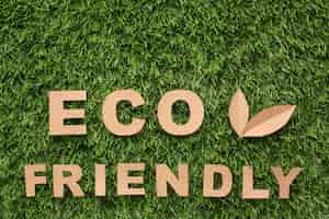 Free photo flat lay eco friendly sign