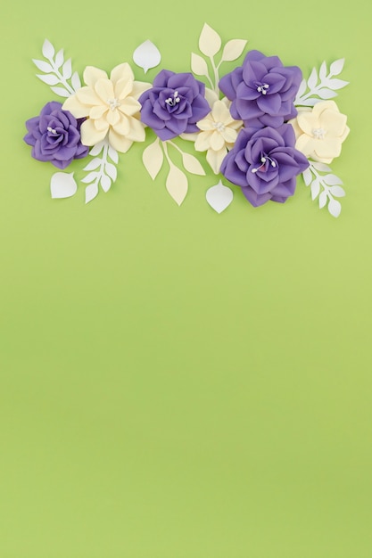 Flat lay floral frame with copy-space