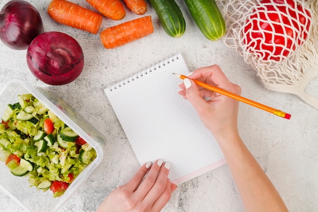 Free photo flat lay of food concept with copy space