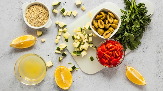 Free Photo flat lay of food ingredients