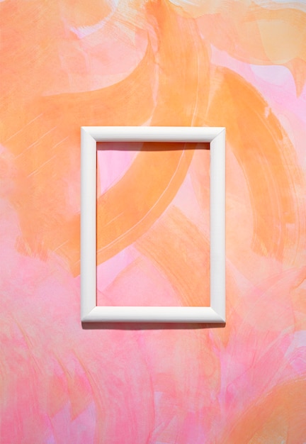 Free Photo flat lay frame on painted background