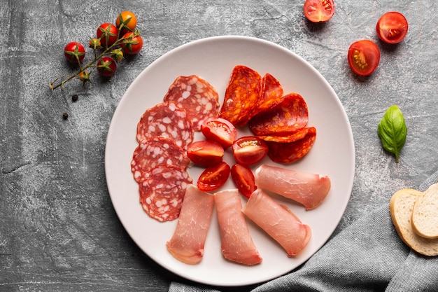 Free photo flat lay of fresh meat concept