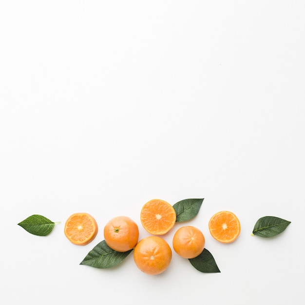 Free photo flat lay of fruits concept with copy space