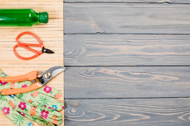 Free Photo flat lay gardening composition