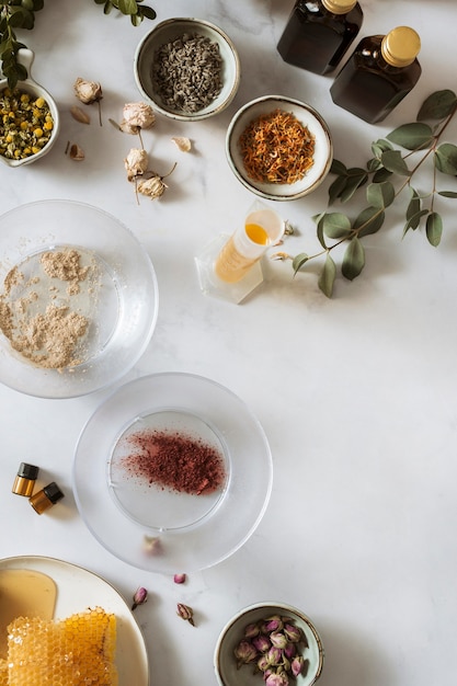 Free Photo flat lay ingredients arrangement