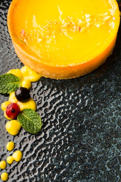 Free Photo flat lay lemon tart