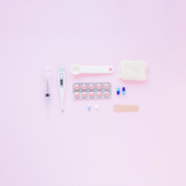 Free Photo flat lay medical composition