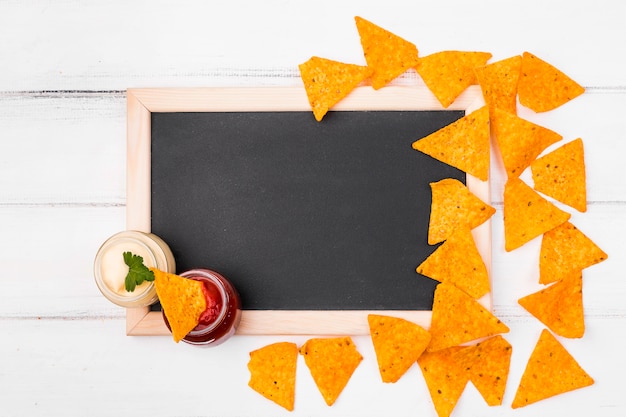 Free Photo flat lay mexican food composition with slate