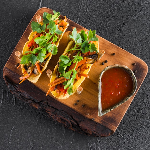 Flat lay of mexican food