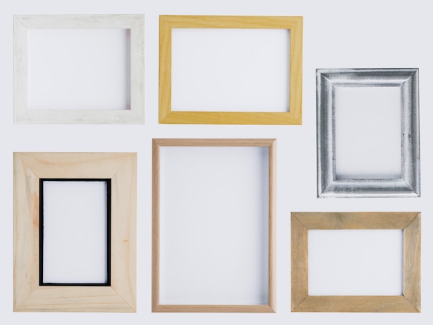 Free photo flat lay minimalist frames arrangement