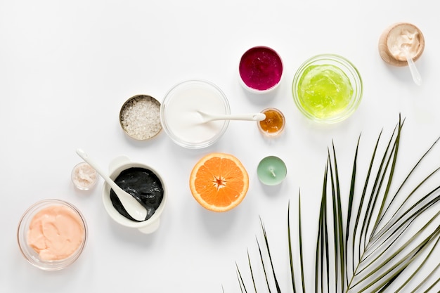 Free Photo flat lay of natural cosmetics concept