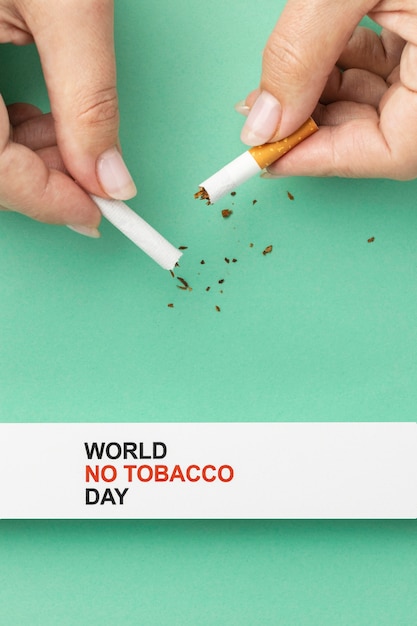 Free photo flat lay no tobacco day elements assortment