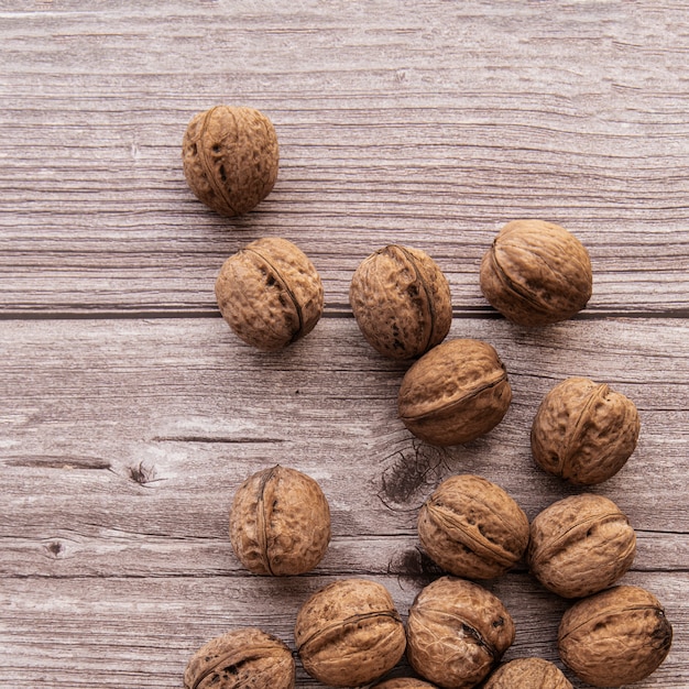 Free photo flat lay of nuts arrangement