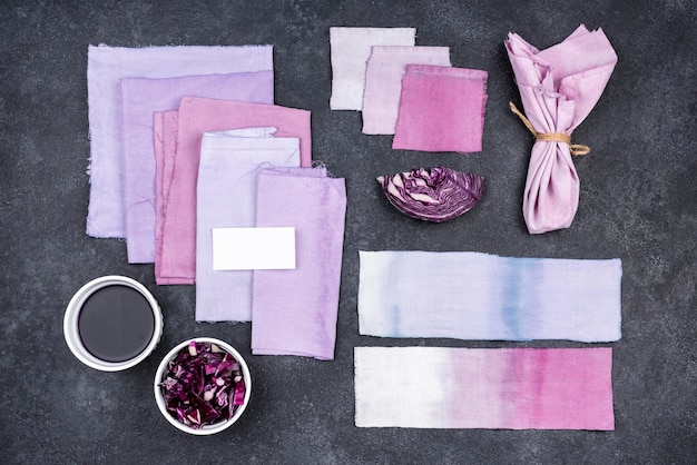 Free Photo flat lay organic dye collection