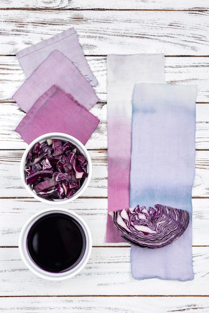 Free Photo flat lay organic dye collection