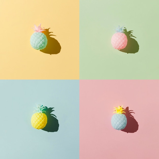 Free Photo flat lay pineapple fruit arrangement