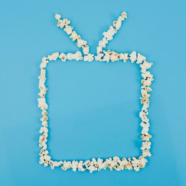 Flat lay popcorn composition for cinema concept