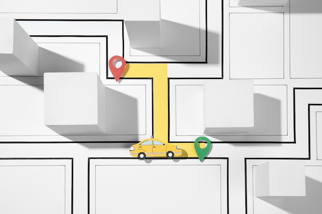 Flat lay public transport arrangement