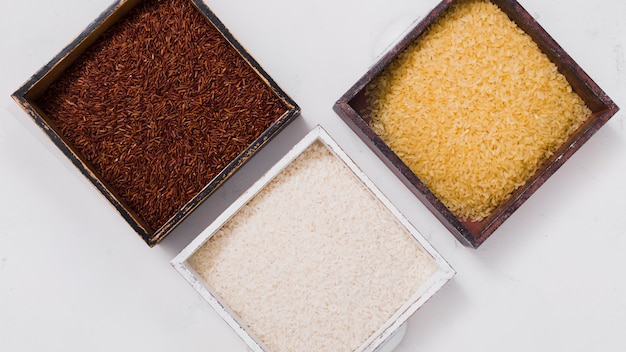 Free photo flat lay rice composition