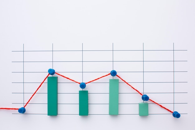 Free Photo flat lay of statistics presentation with chart