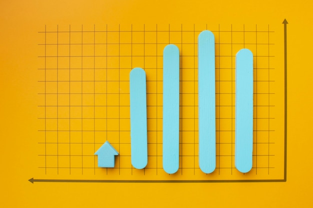 Free Photo flat lay of statistics presentation with chart