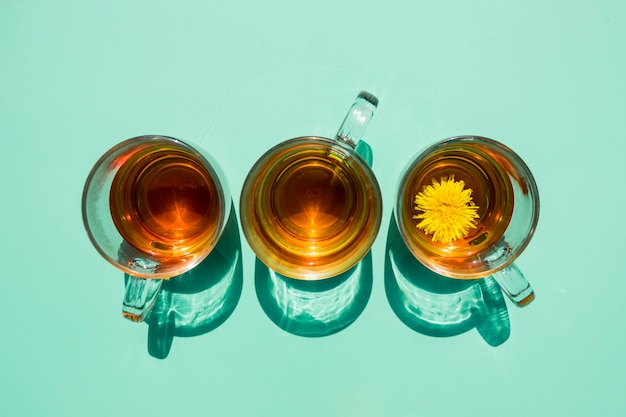 Free photo flat lay tea cup still life