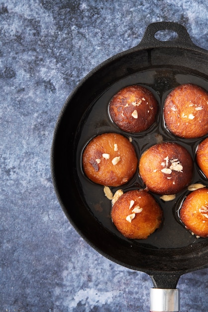 Free Photo flat lay traditional indian dessert