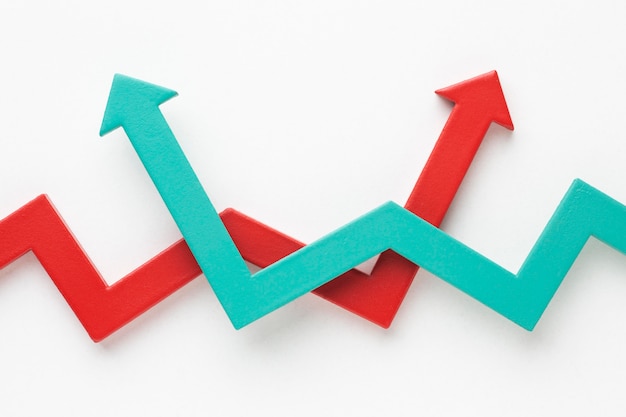 Flat of statistics presentation with arrows