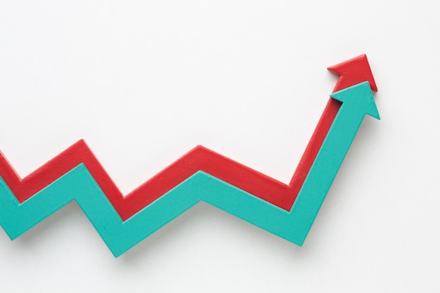 Flat of statistics presentation with arrows