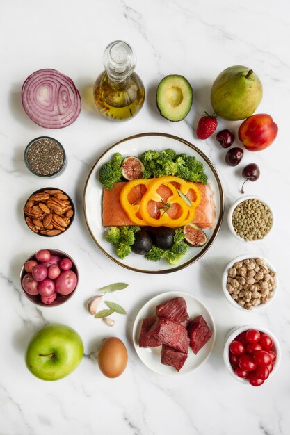 Flexitarian diet food arrangement