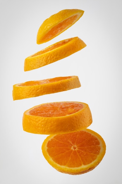 Floating slices orange with clear background