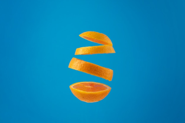 Floating slices orange with clear background