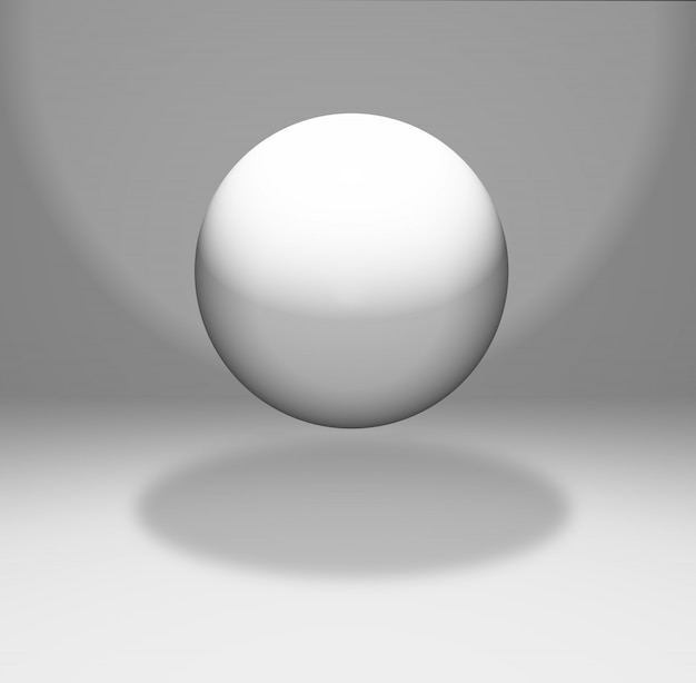 Free Photo floating sphere in a white room