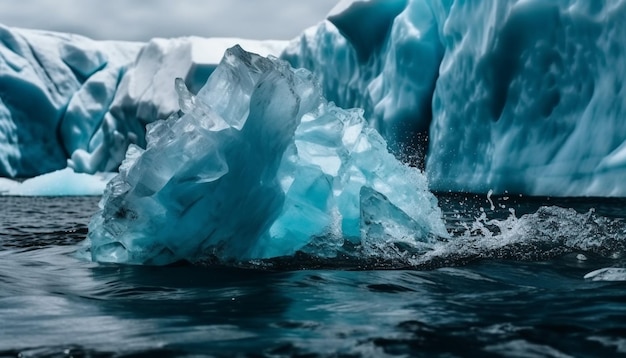 Free photo floating on tranquil turquoise blue arctic water generated by ai