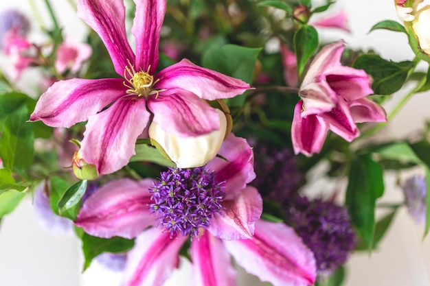 Floral background bouquet of flowers from home garden