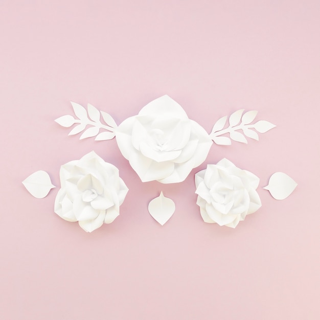 Free photo floral decoration on pink background