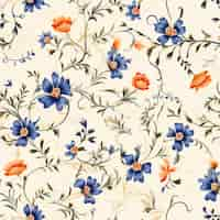 Free photo floral pattern cartoon illustration