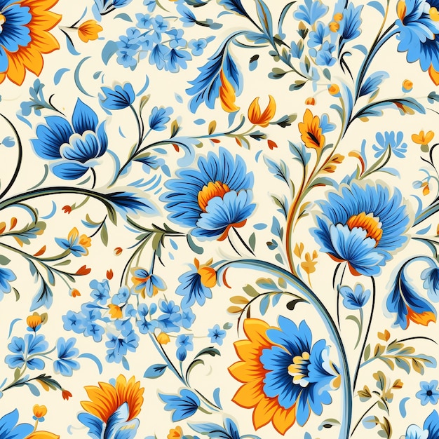 Free Photo floral pattern cartoon illustration