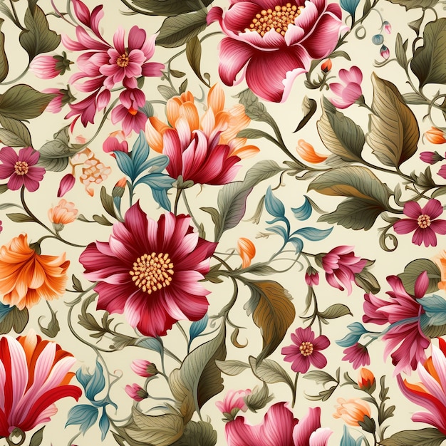 Free Photo floral pattern cartoon illustration