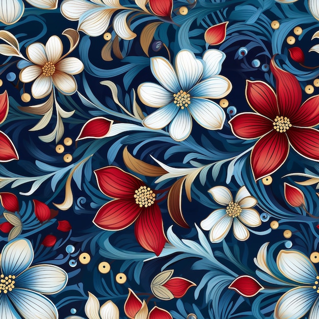 Free Photo floral pattern cartoon illustration