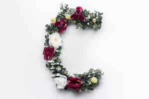 Free photo flower letter c floral monogram free photo