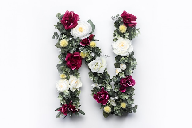 Flower letter N Floral monogram Free Photo